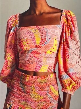 Farm Rio Dotted Bananas Top